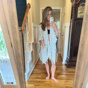 Striped swimsuit coverup